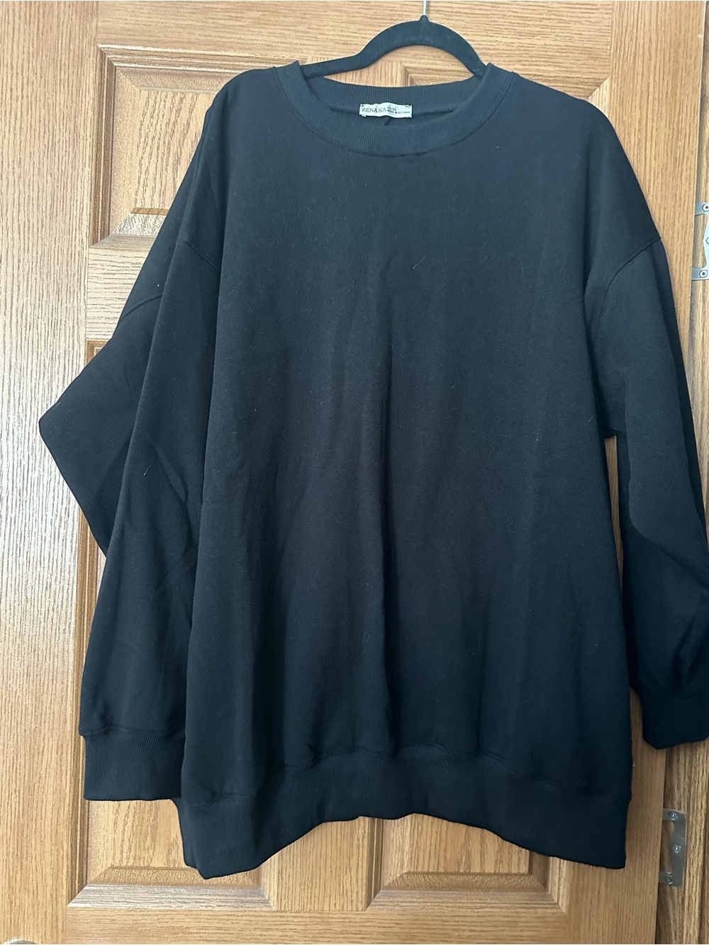 Relaxed Black Crewneck Sweater